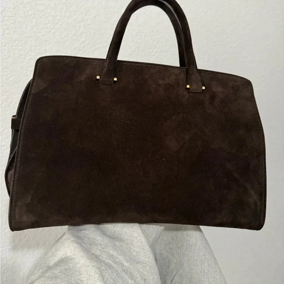 Metier London Private Eye Bag in Chocolate Suede - Picture 3 of 12